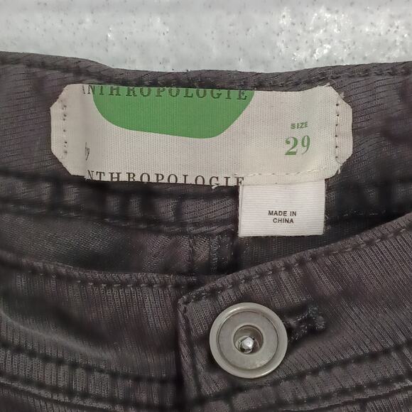 Anthropologie Button Leg Utility Pant Size 29 Black Soft Lyocell Blend Twill NEW - Picture 9 of 11